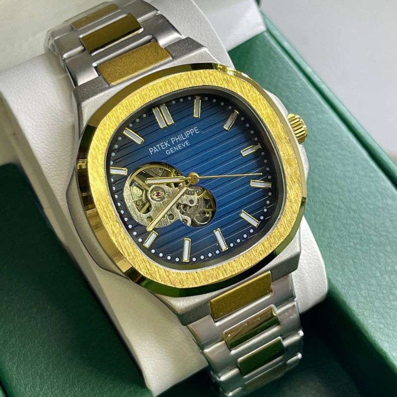 Patek™ Nautilus Automático Mecanismo Visible + Estuche de Lujo