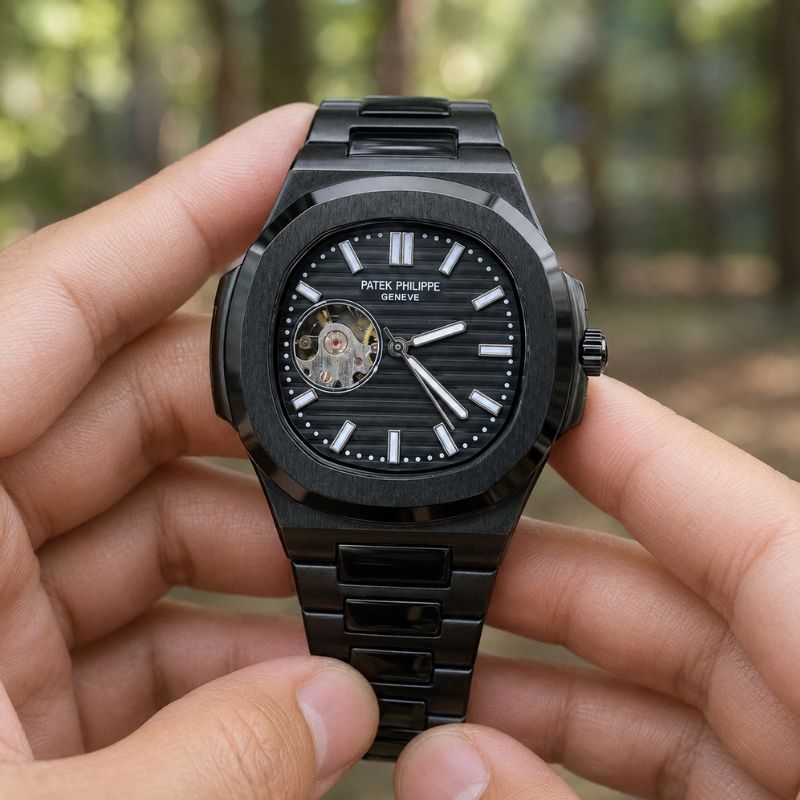 Patek™ Nautilus Automático Mecanismo Visible + Estuche de Lujo