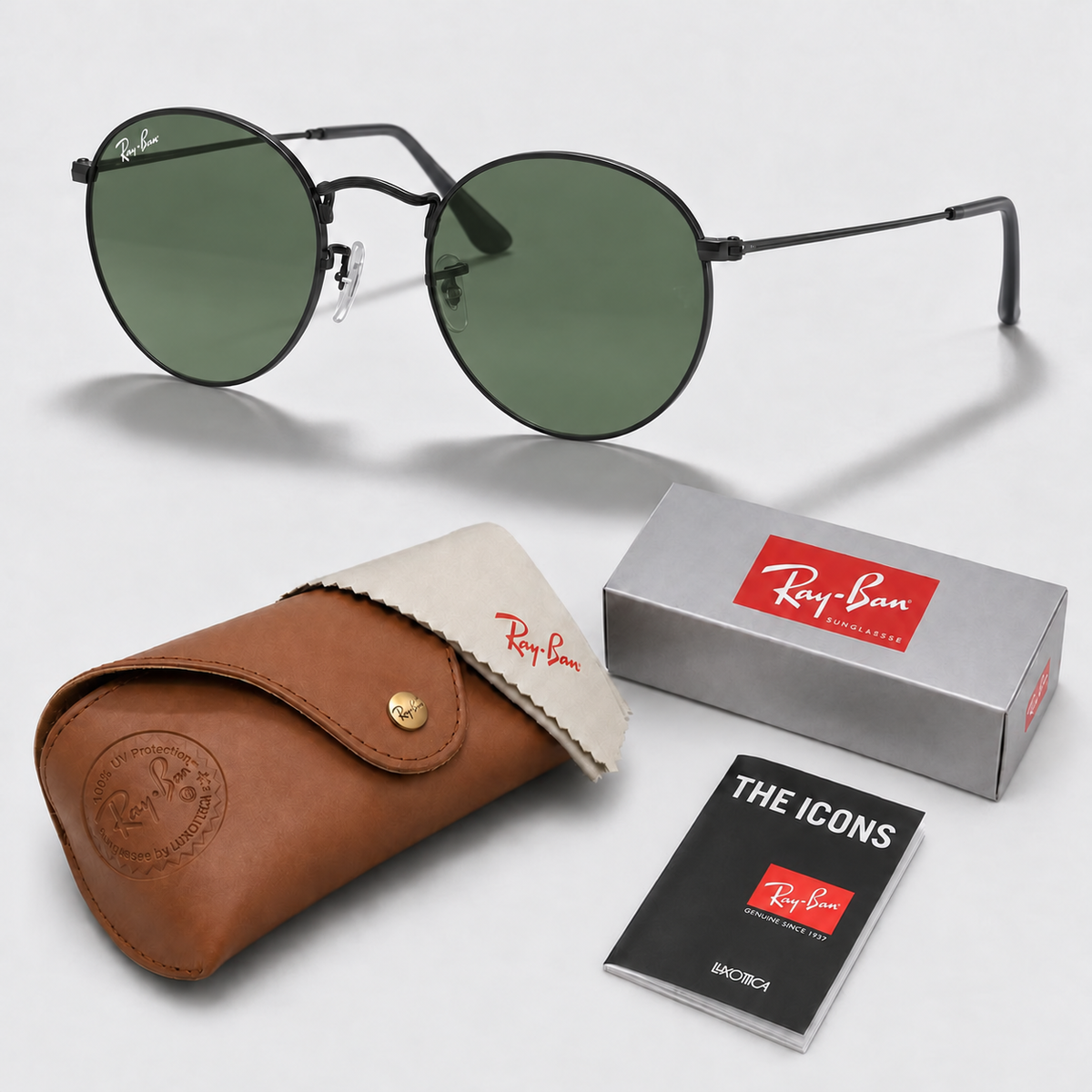 Rayban™ Round Polarizadas + Estuche de Lujo