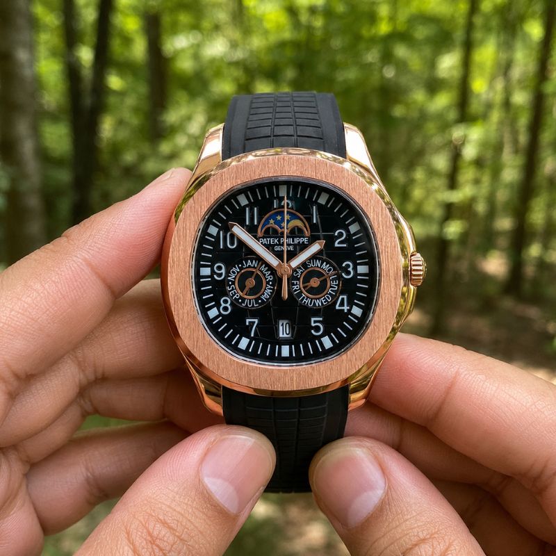 Patek™ Aquanaut Semiautomático + Estuche de Lujo