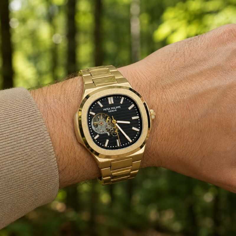 Patek™ Nautilus Automático Mecanismo Visible + Estuche de Lujo