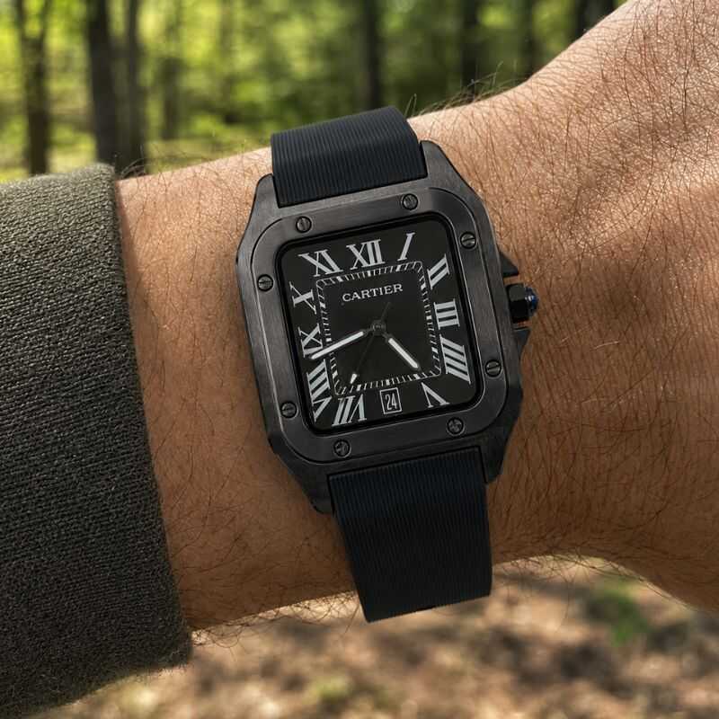 Cartier™ Santos Correa de Goma + Estuche de Lujo