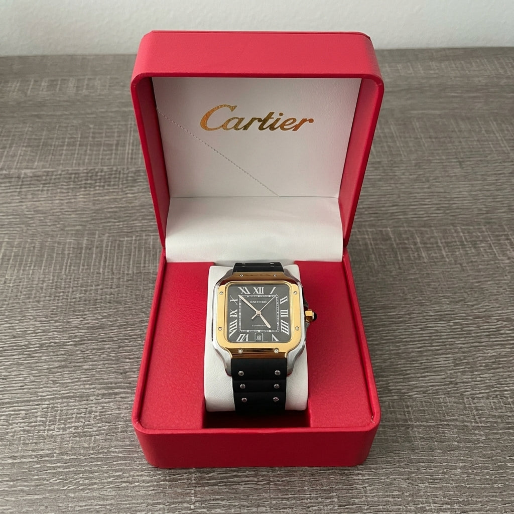 Cartier™ Santos Automático Correa de Goma