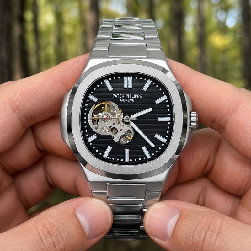 Patek™ Nautilus Automático Mecanismo Visible + Estuche de Lujo
