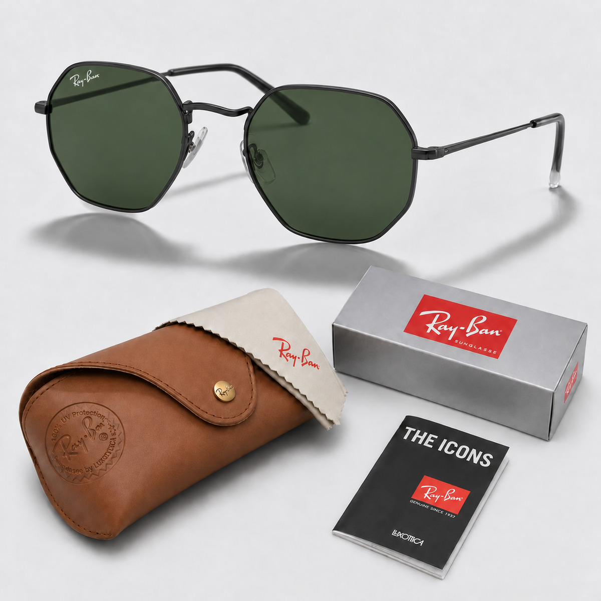 Rayban™ Octagonal Polarizado+ Estuche de Lujo