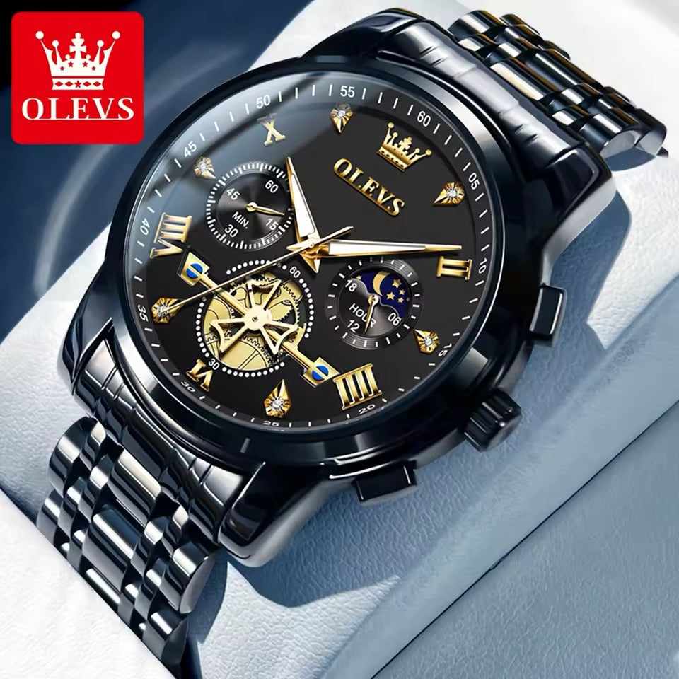 OLEVS 2856- Reloj Cronograph Acero de Lujo