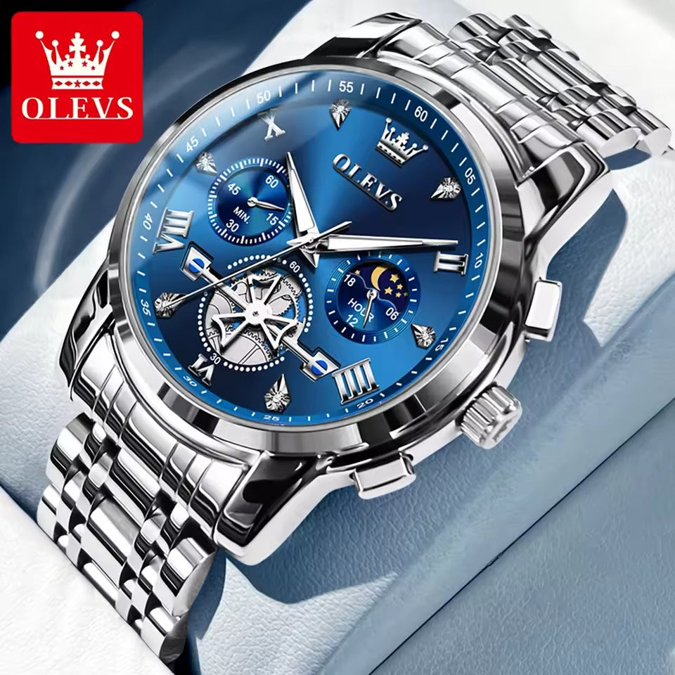 OLEVS 2856- Reloj Cronograph Acero de Lujo